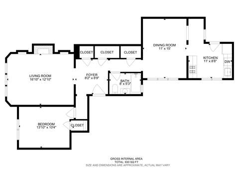 A black and white image of a floor plan for a house.